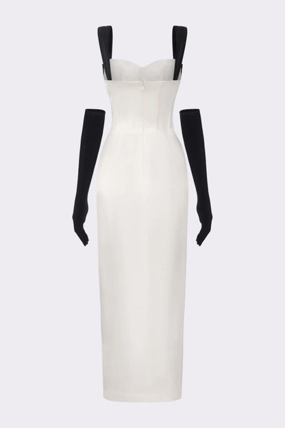 Grace Bow Maxi Dress (White)