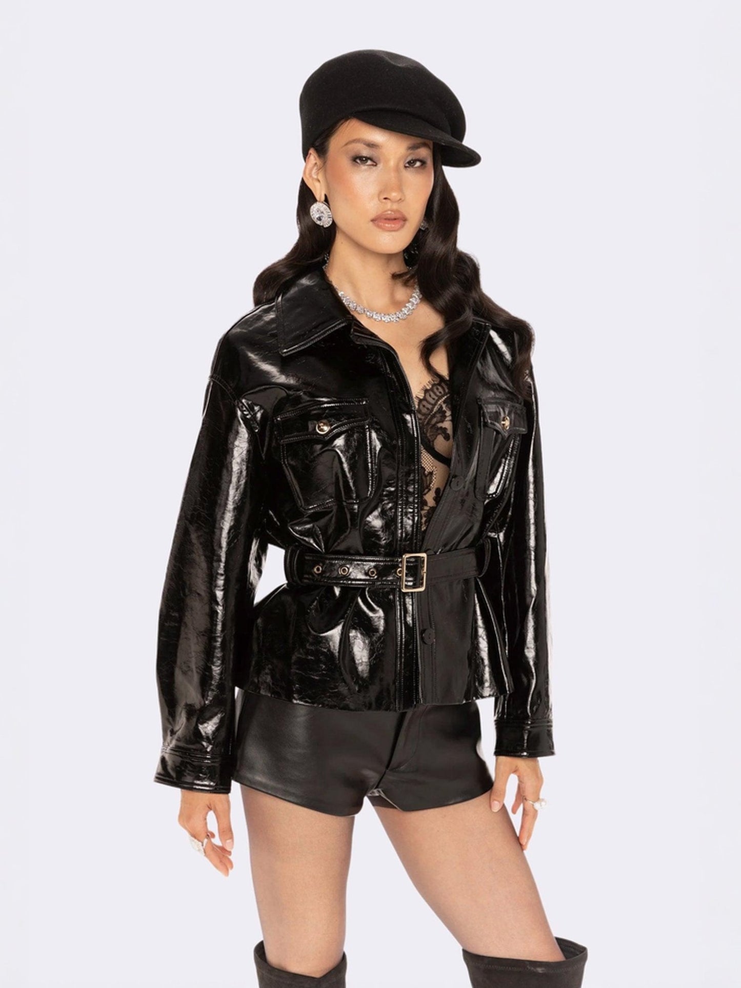 Isabella Vegan Leather Jacket (Black) (Final Sale)
