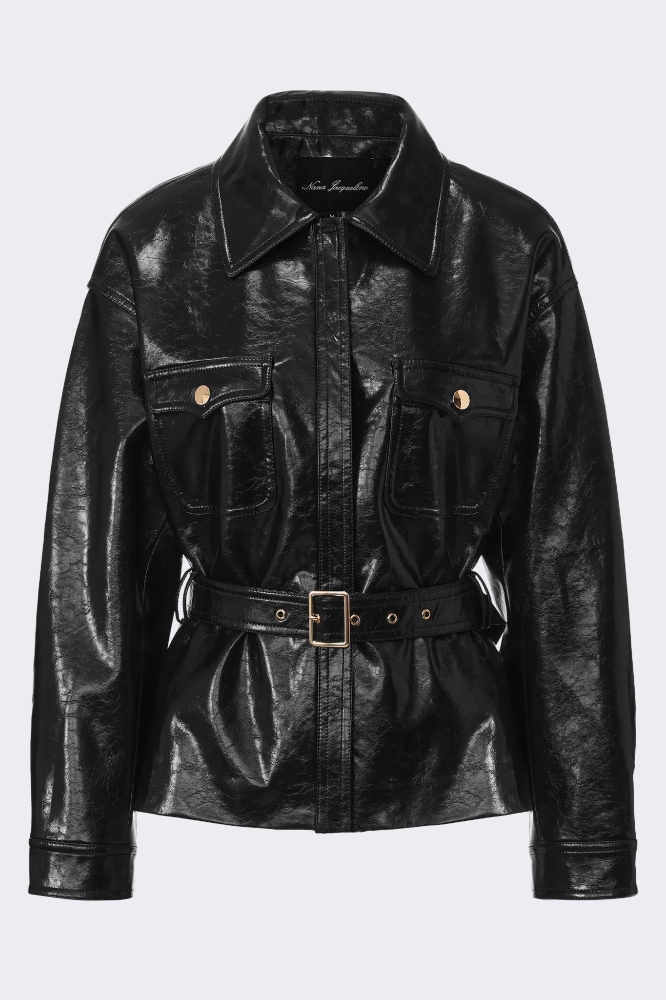 Isabella Vegan Leather Jacket (Black) (Final Sale)