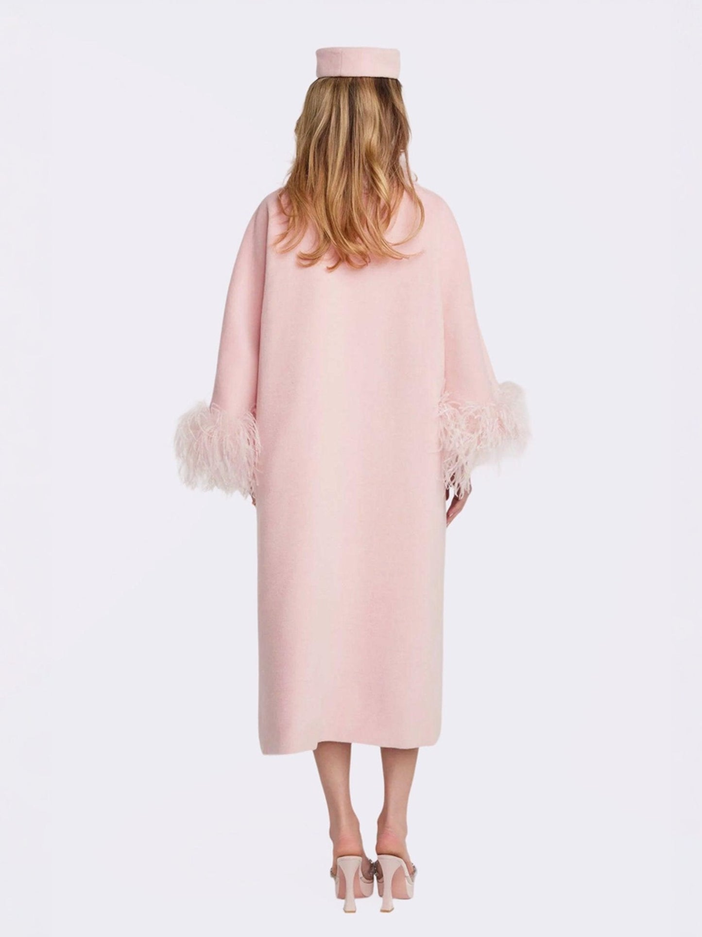 Nina Feather Coat (Pink) (Final Sale)