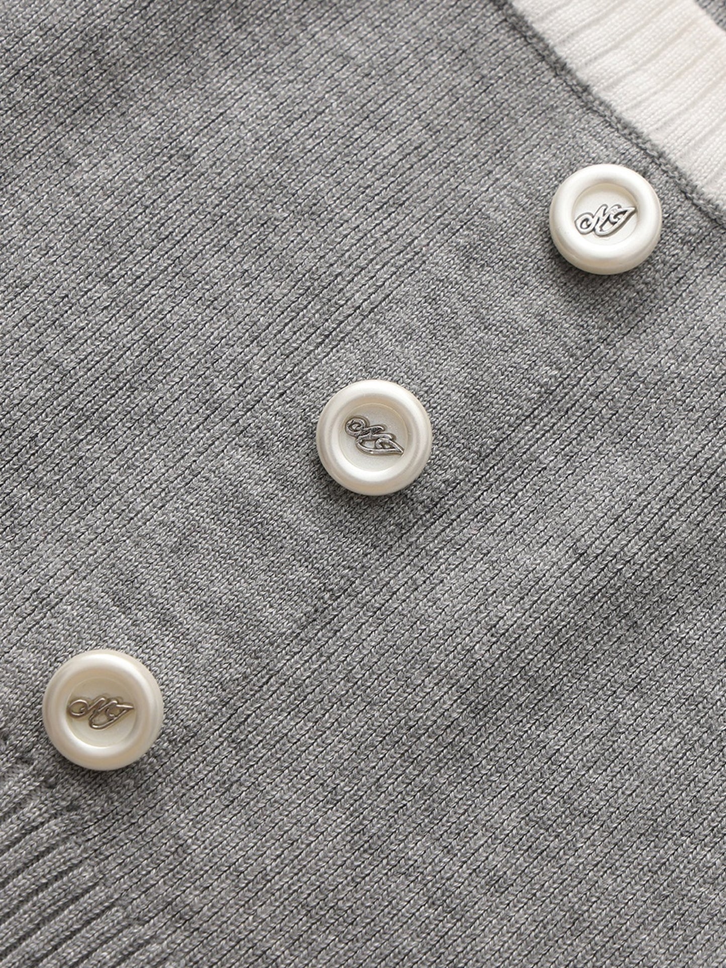 Millie Contrast-Trim Grey Knit Vest