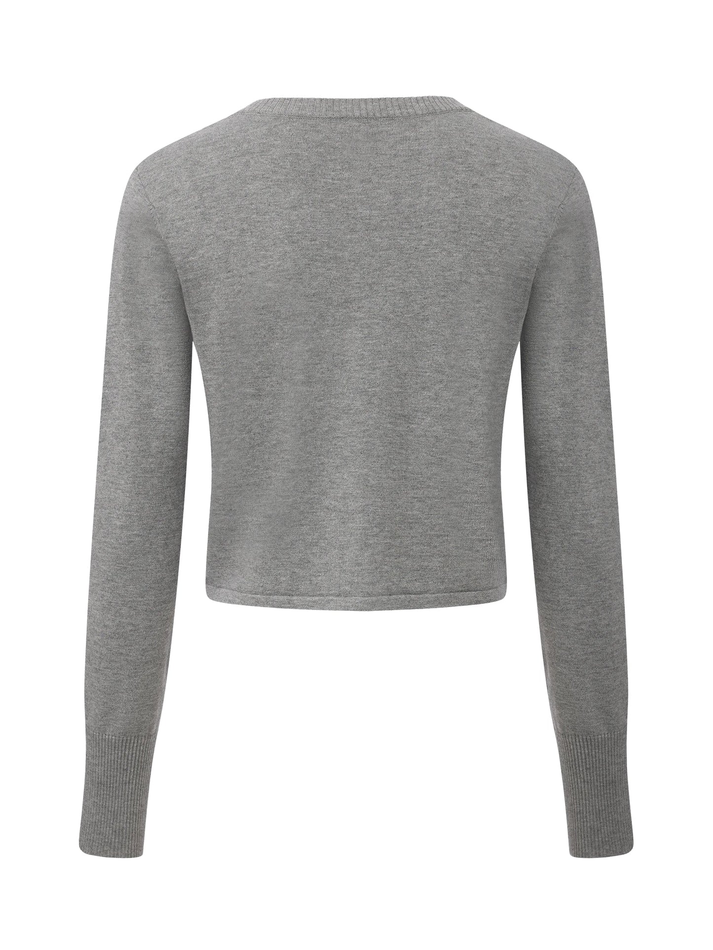 Millie Round-Neck Grey Knit Cardigan