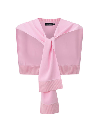 Ava Minimal Pink Knit Shawl