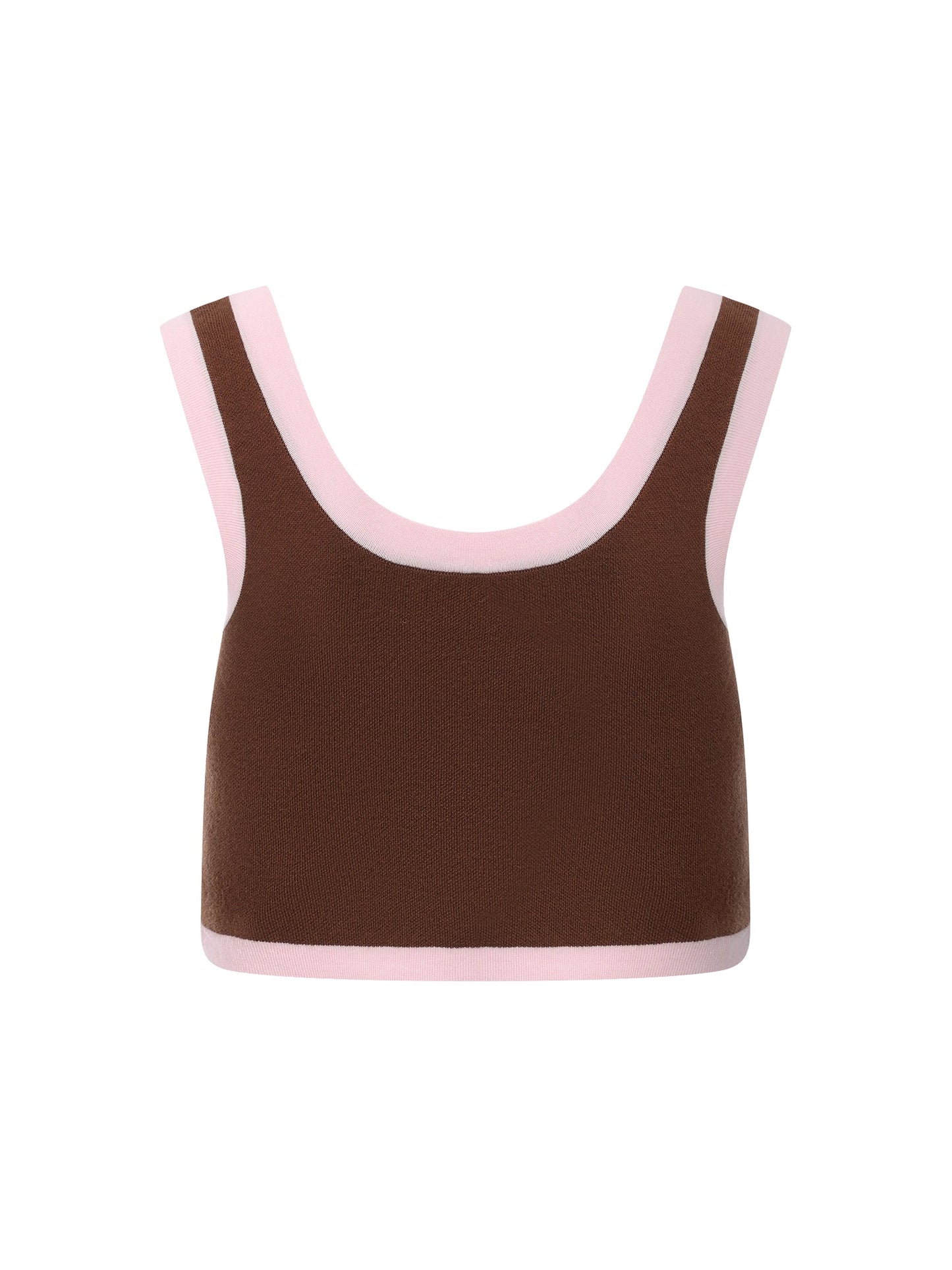 Lisette Contrast-Trim Brown Knit Three-Piece Set