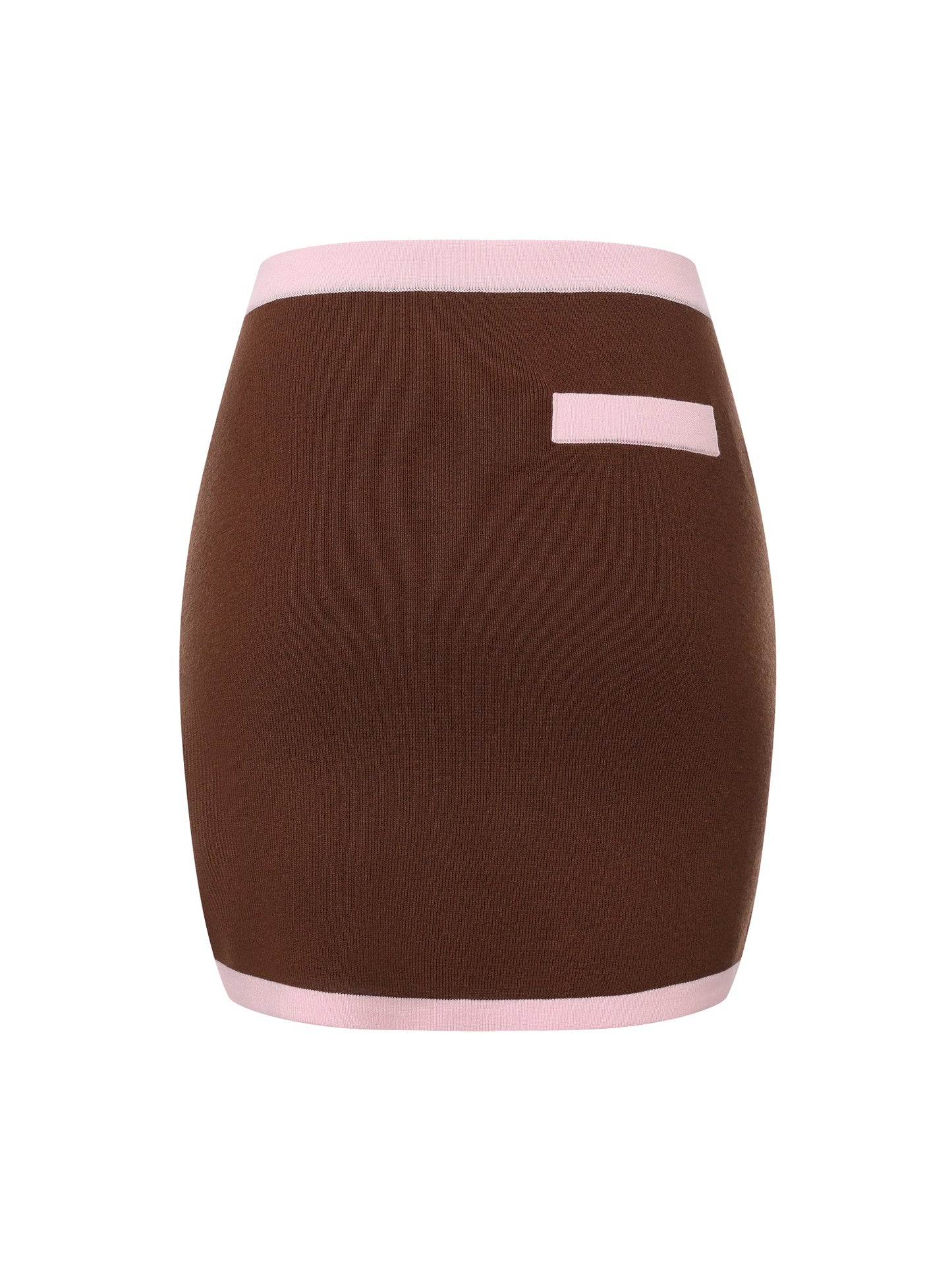 Lisette Contrast-Trim Brown Knit Three-Piece Set