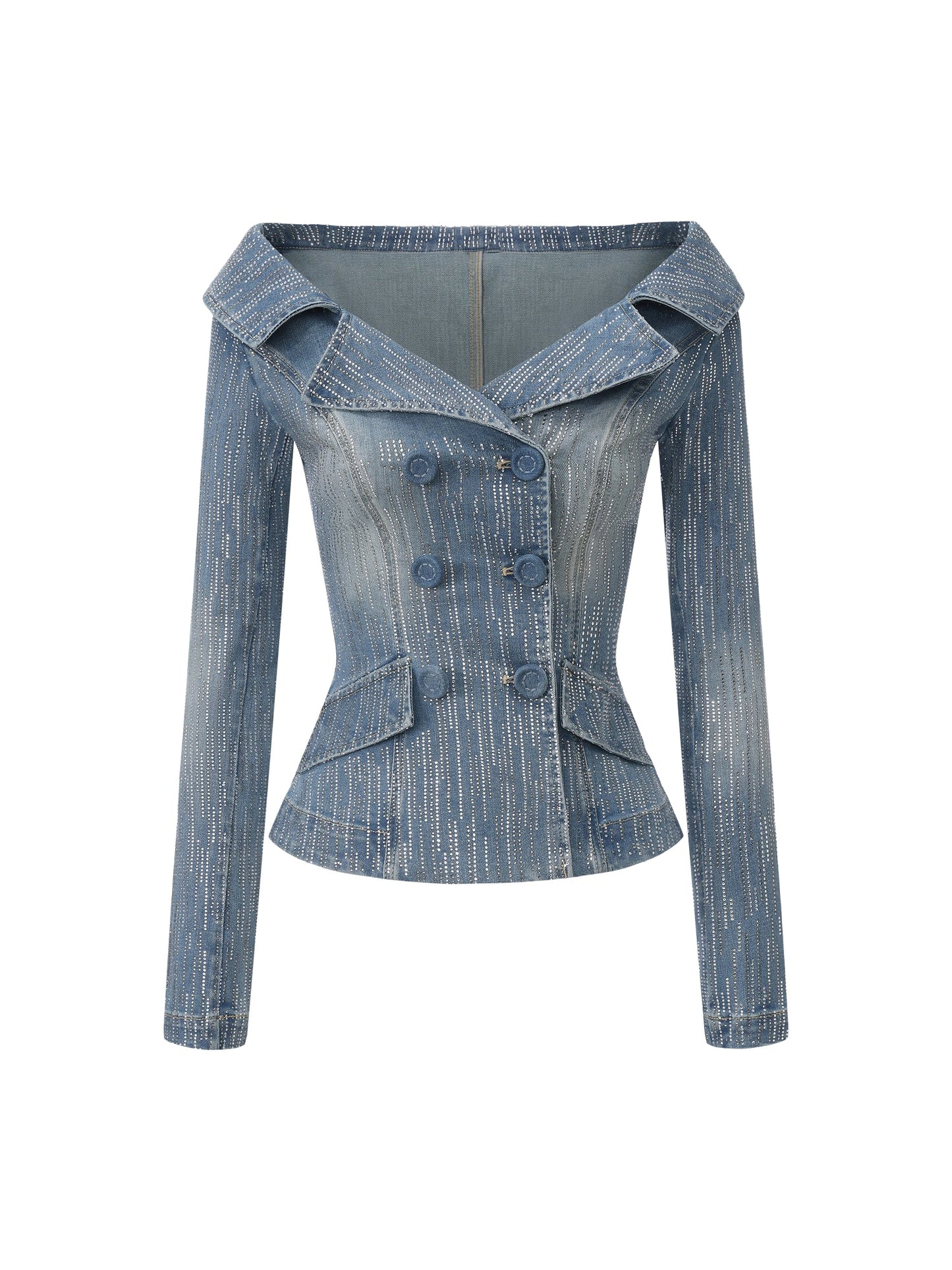 Monique Crystal Blue Denim Top