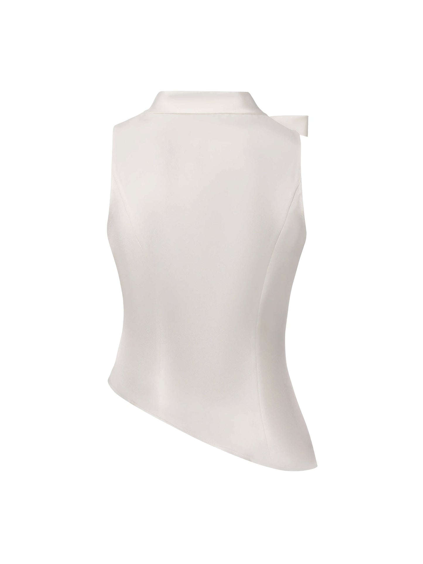Lily Satin Bow Detail White Top