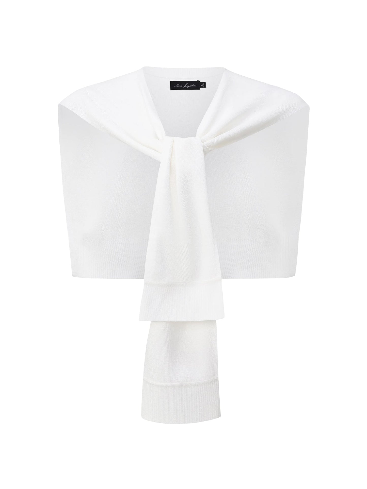 Ava Minimal White Knit Shawl