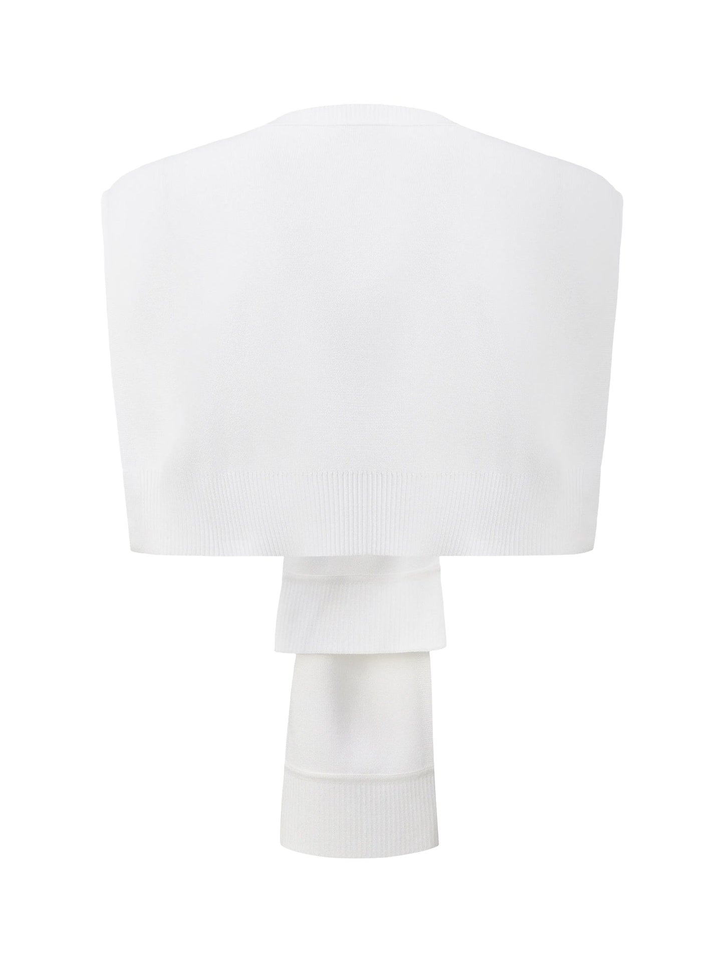 Ava Minimal White Knit Shawl