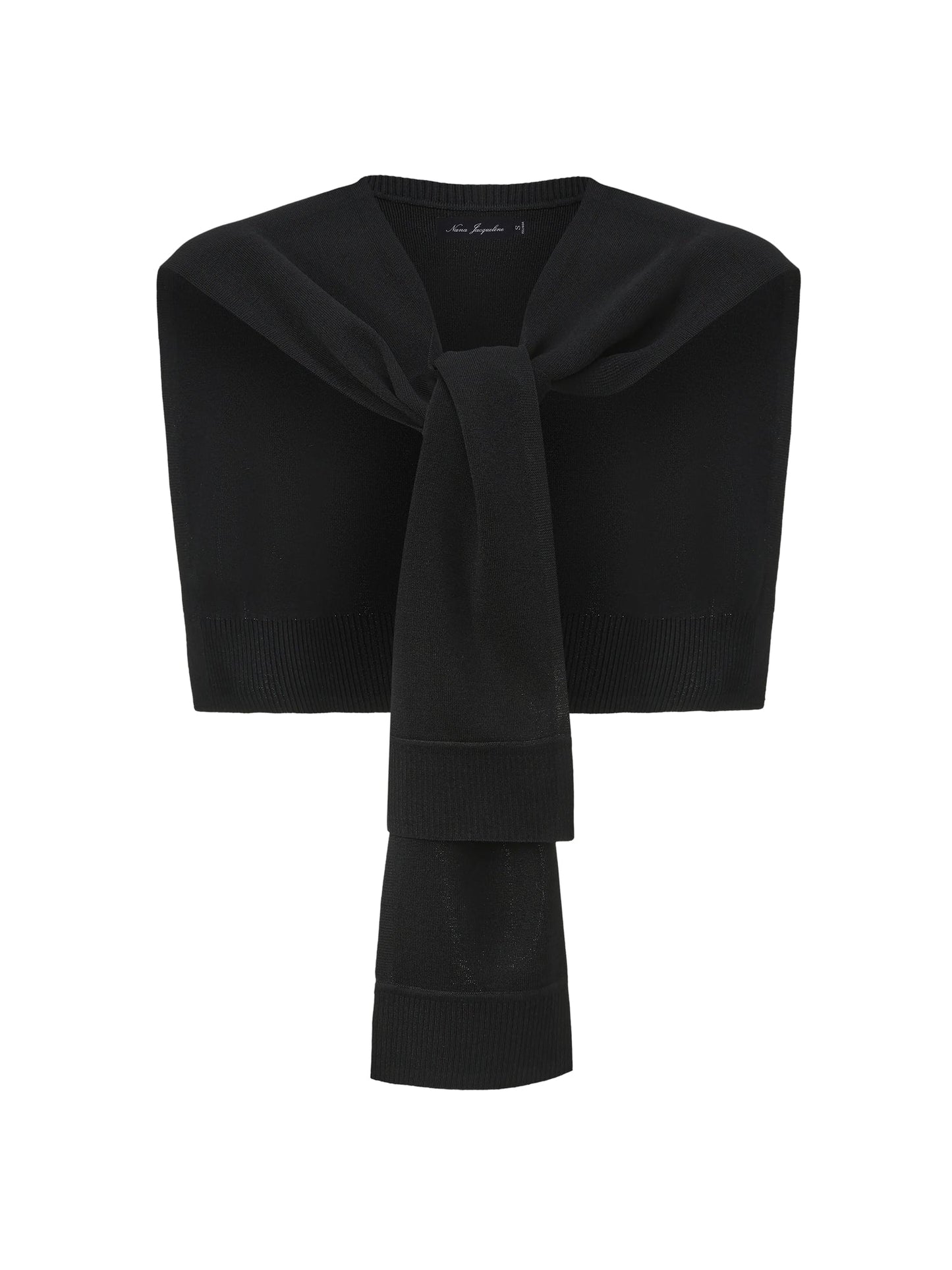 Ava Minimal Black Knit Shawl