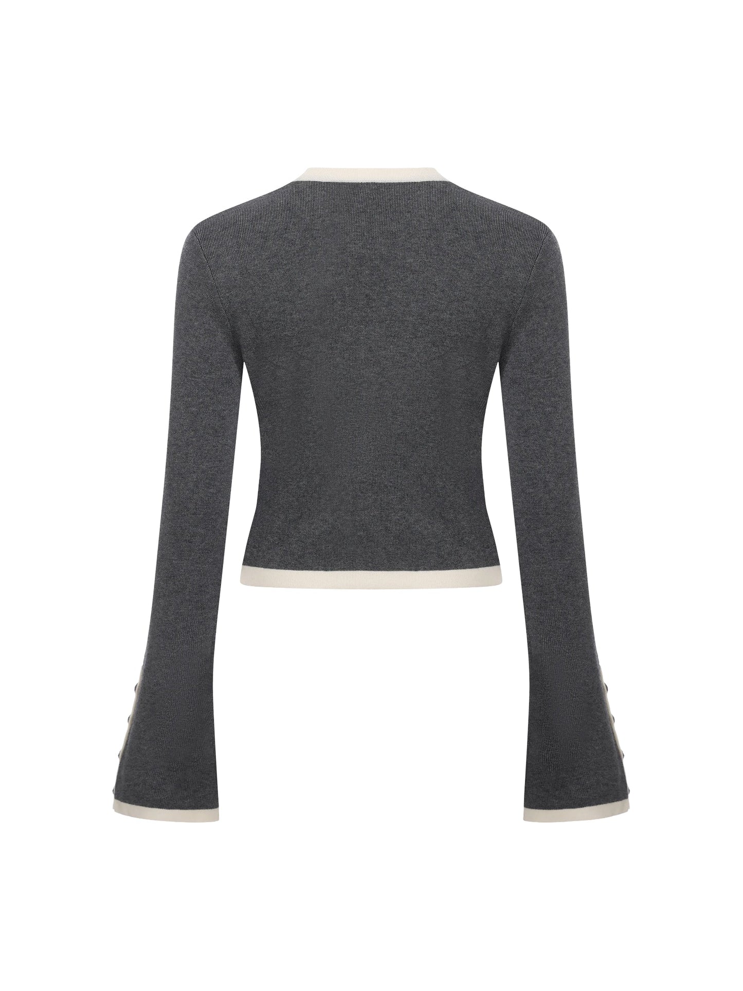 Lisette Contrast-Trim Grey Knit Three-Piece Set