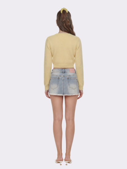 Lexi Low-Rise Light Blue Denim Mini Skirt