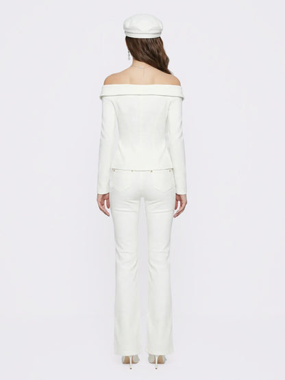 Bettina High-Waist White Denim Jeans