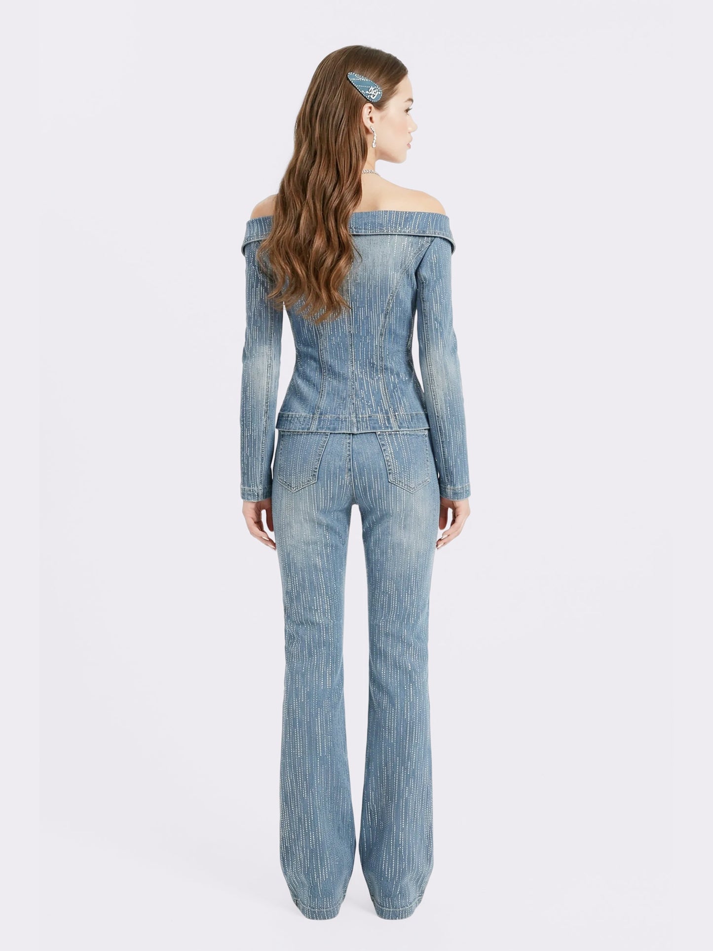 Gia High-Waist Crystal Jeans