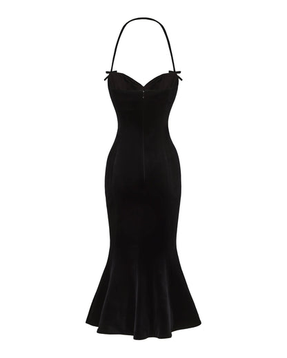 Althea Velvet Maxi Dress (Black)