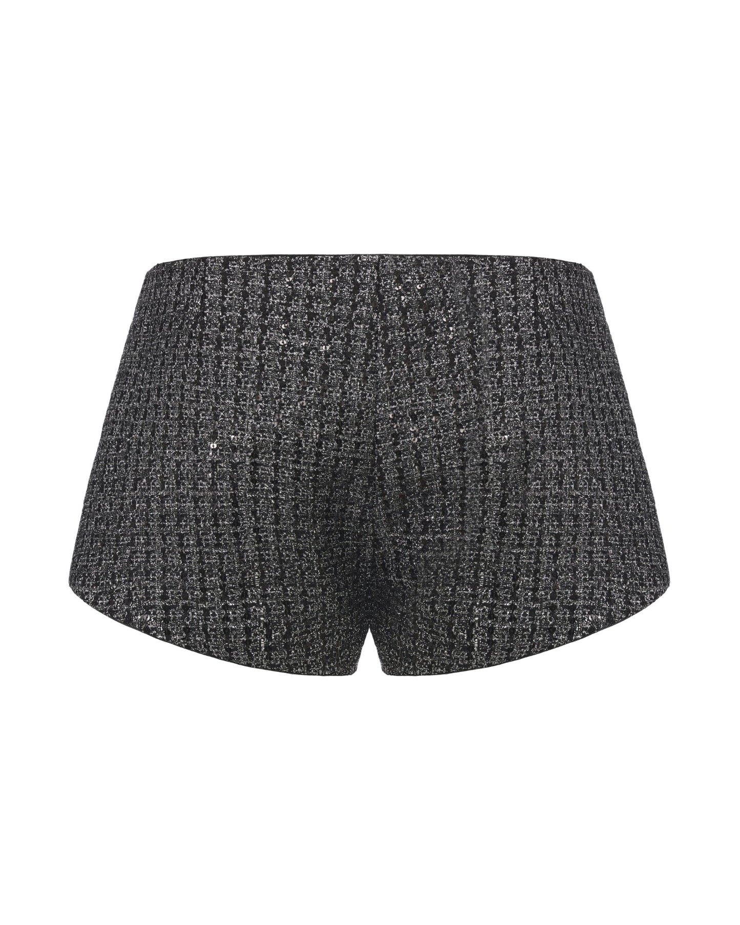 Annabella Textured Black & Silver Woven Shorts