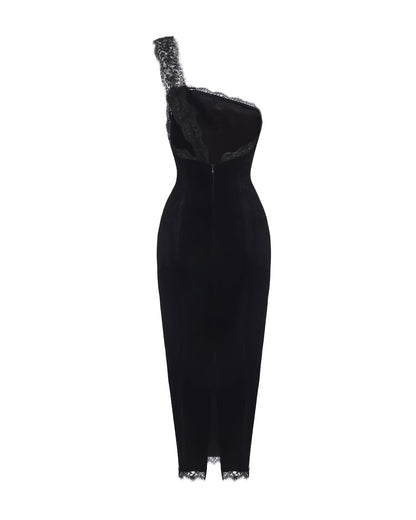 Angelica Velvet Maxi Dress (Black)