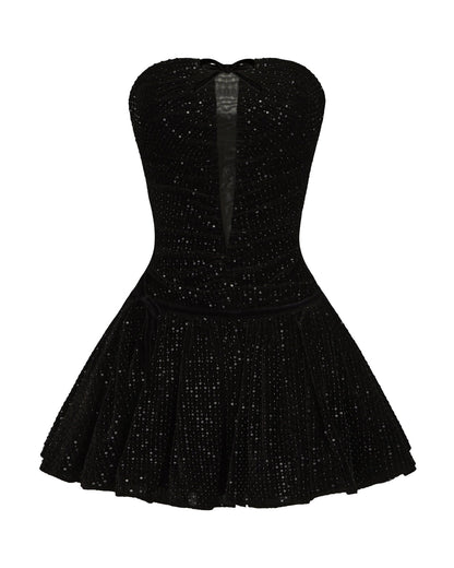 Audrey Sparkle Velvet Mini Dress