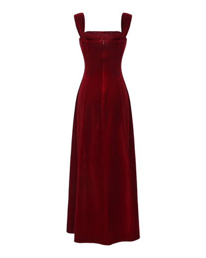 Belle Velvet Maxi Dress (Red)