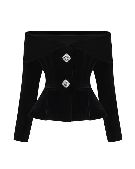 Blaire Velvet Top (Black)