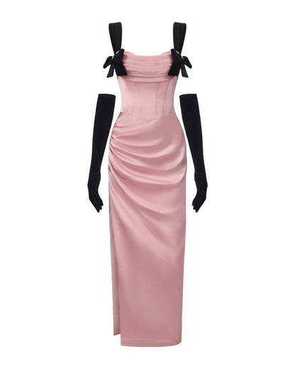 Grace Bow Maxi Dress (Pink)