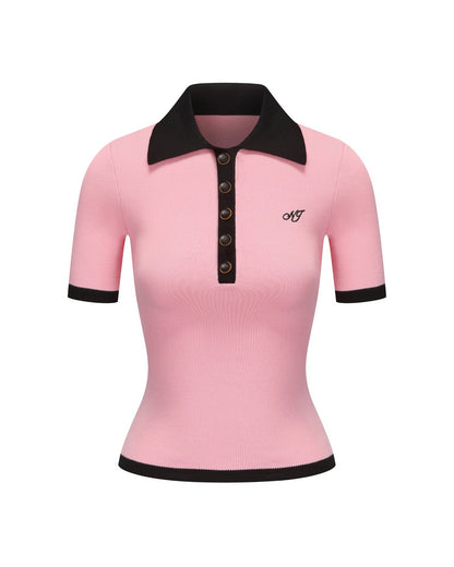 Hazel Polo Top (Pink)