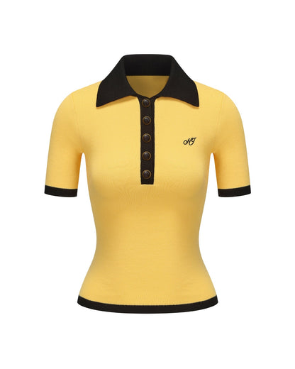 Hazel Polo Top (Yellow)
