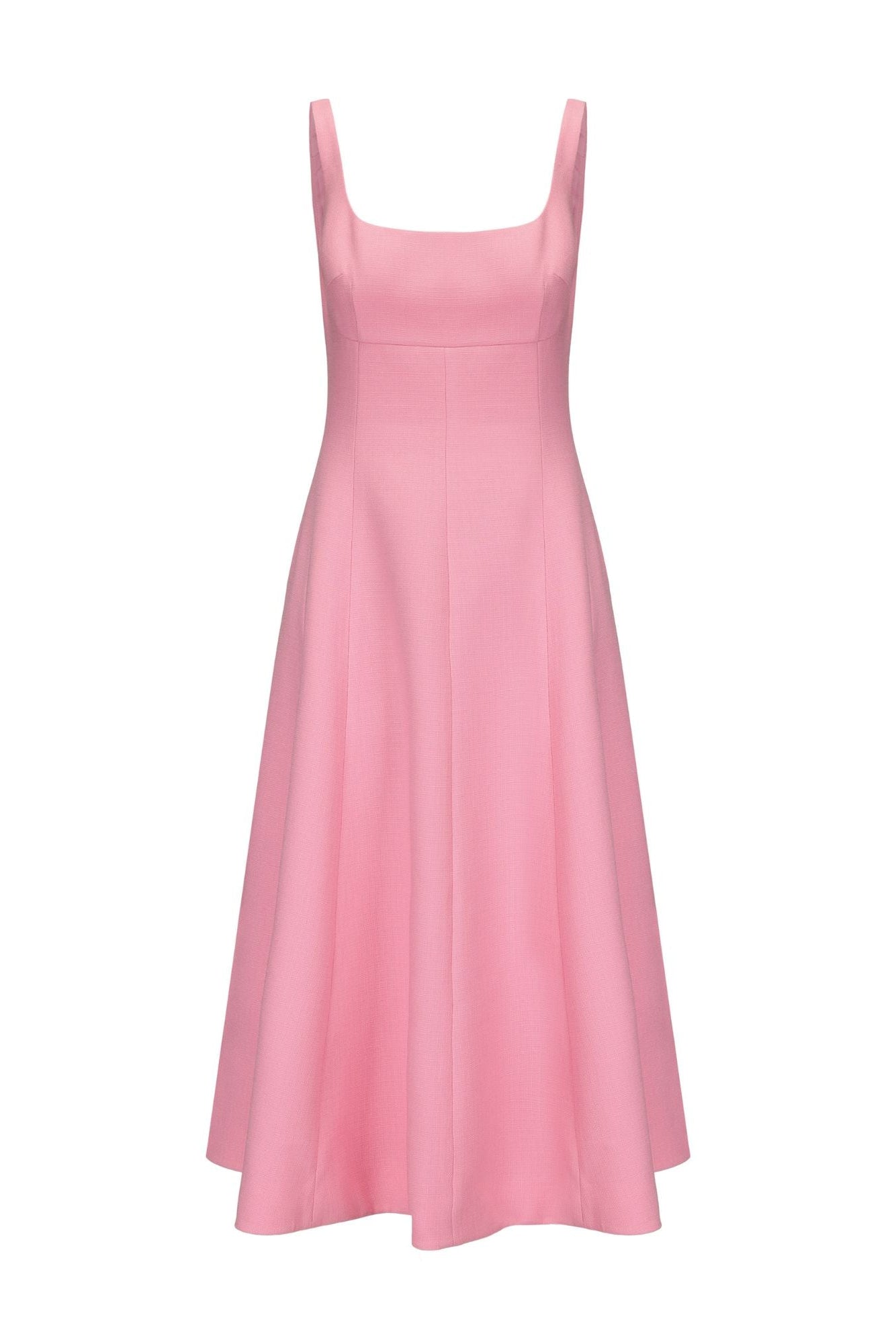 Josephine Square-Neck Pink Midi Dress