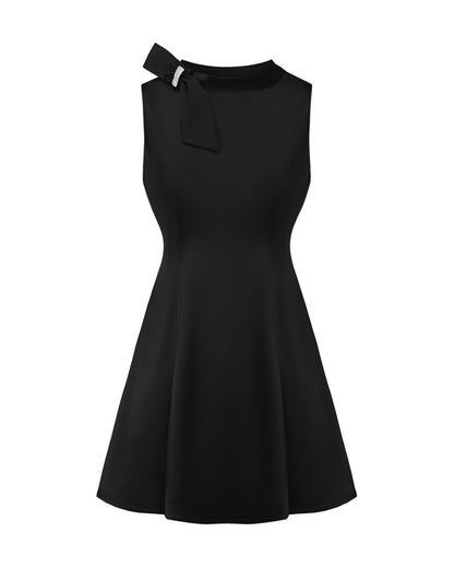 Lila Satin Mini Dress (Black)