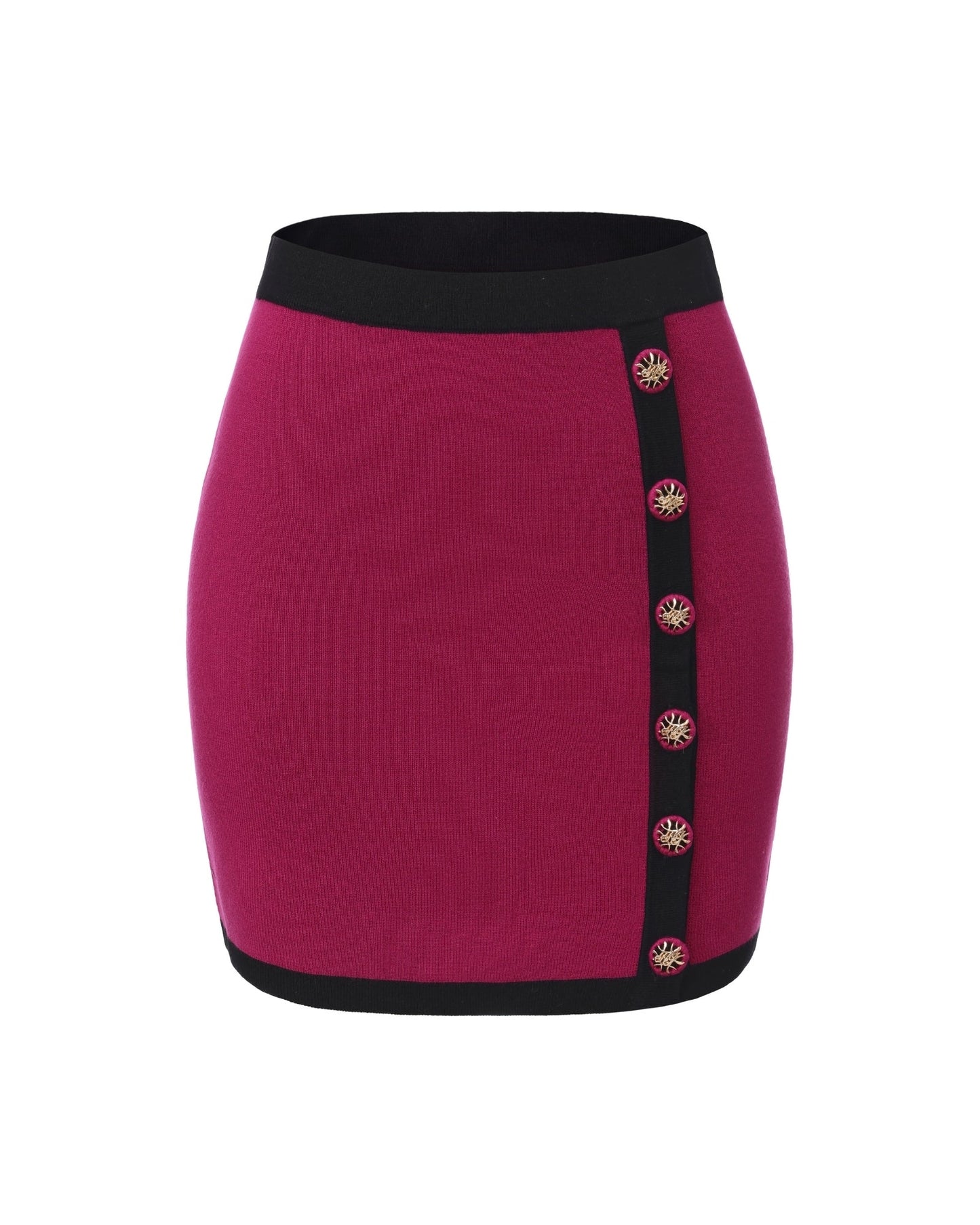 Lisette Contrast-Trim Magenta Knit Three-Piece Set