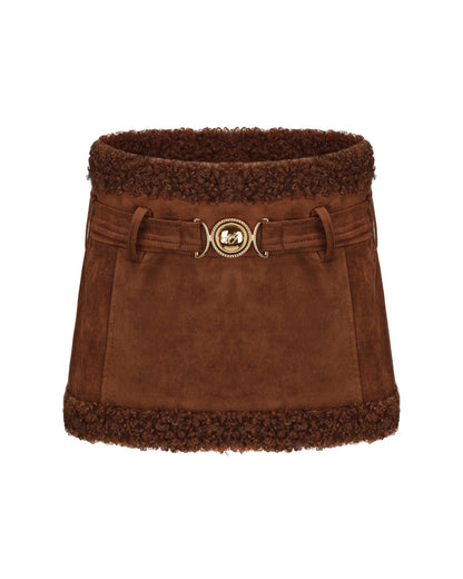 Margo Suede Skirt (Brown)