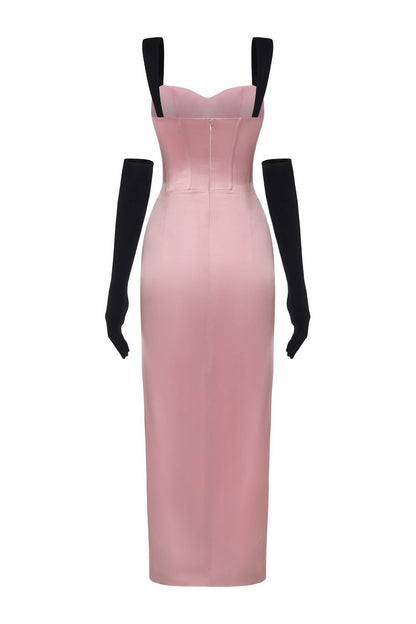 Grace Bow Maxi Dress (Pink)