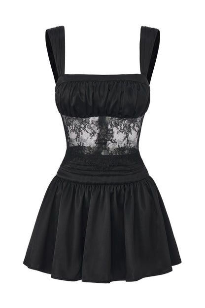 Naomi Lace Satin Mini Dress