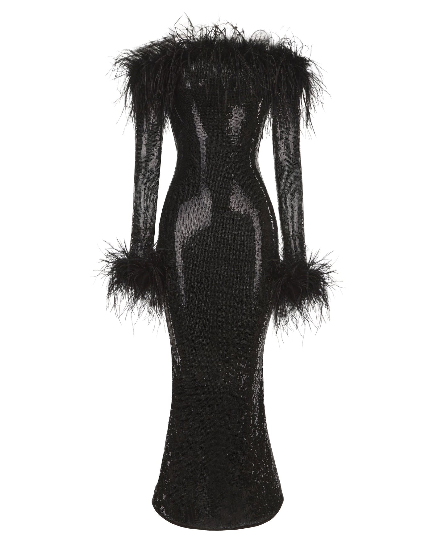 Neva Sequin Maxi Dress (Black)