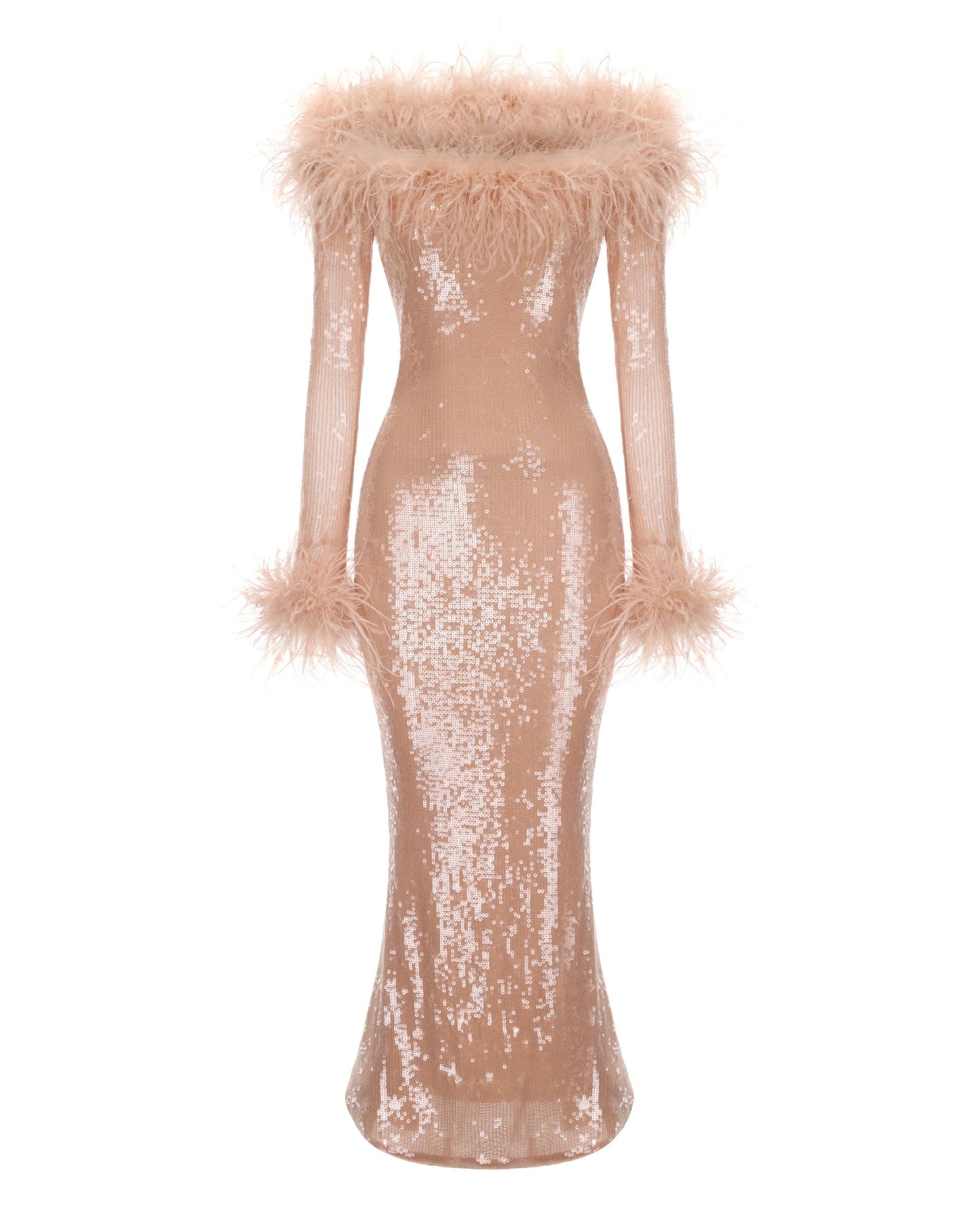 Neva Sequin Maxi Dress (Nude)