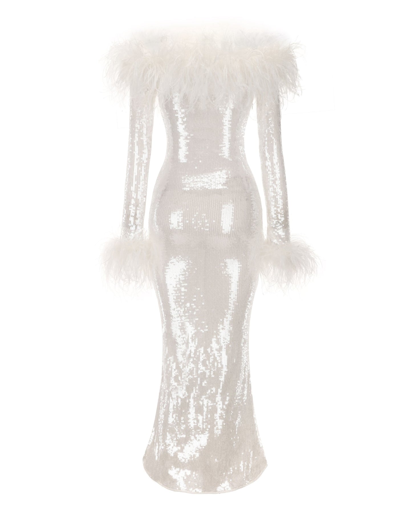 Neva Sequin Maxi Dress (White)
