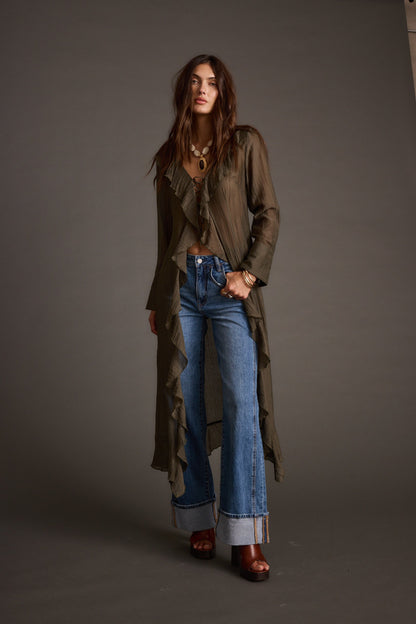Naomi Olive Longline Top