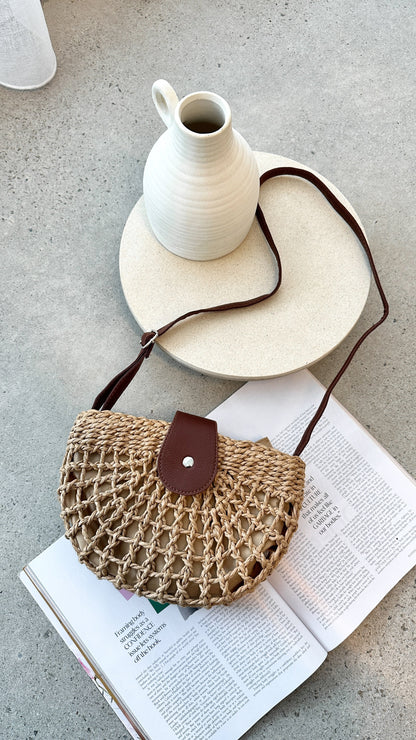 Marielle Half Moon Bag - Straw