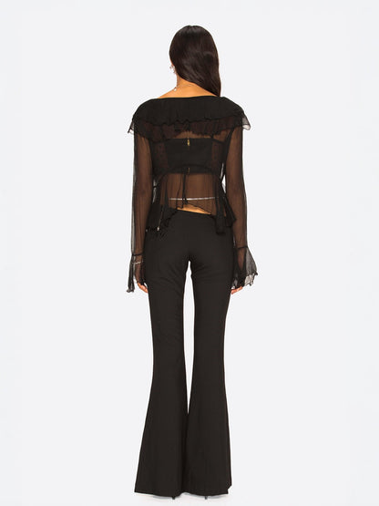 Gabriella Cardigan Top (Black)
