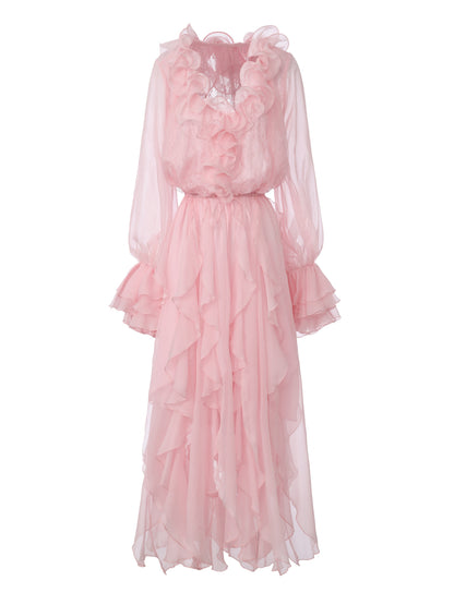 Capri Ruffle Pink Dress