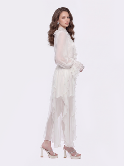 Capri Ruffle White Dress