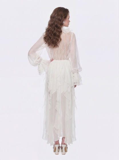 Capri Ruffle White Dress