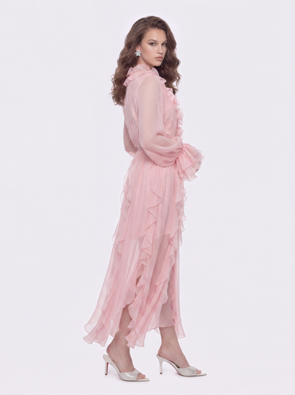 Capri Ruffle Pink Dress