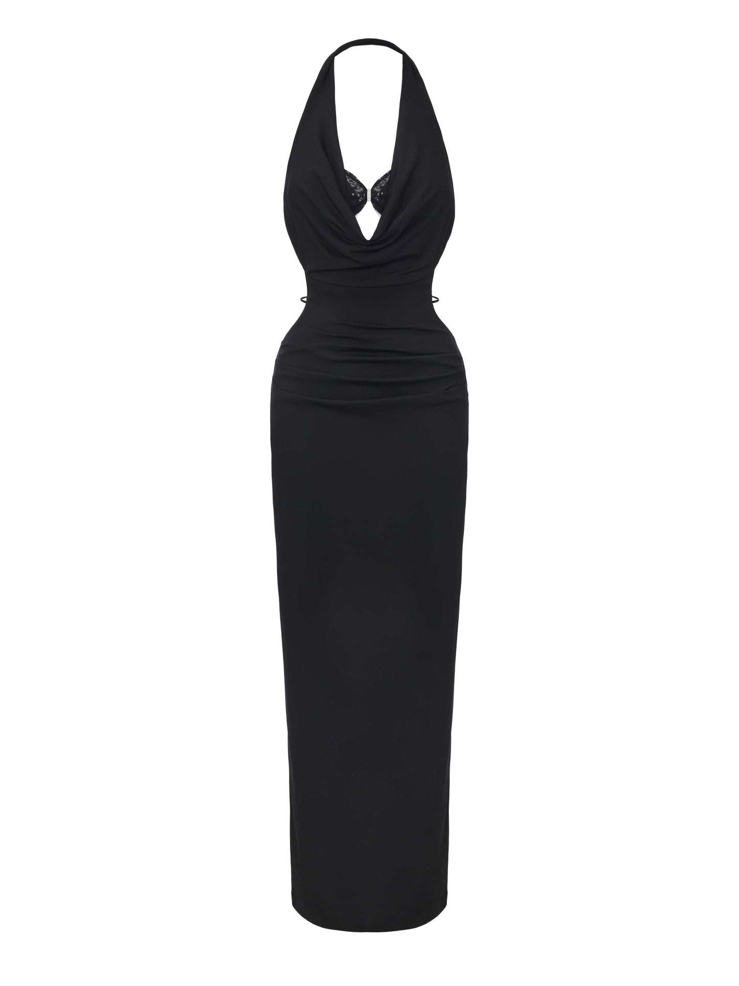 Maeve Cowl-Neck Black Dress