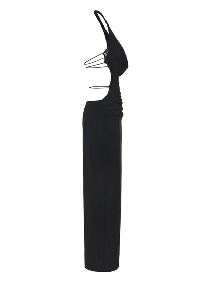 Maeve Cowl-Neck Black Dress