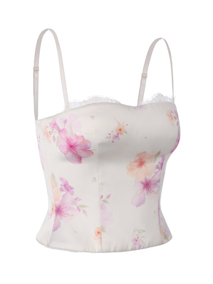 Iris Satin Print Top