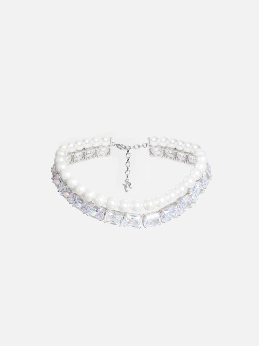Gracey Pearl Crystal Choker Necklace (Final Sale)