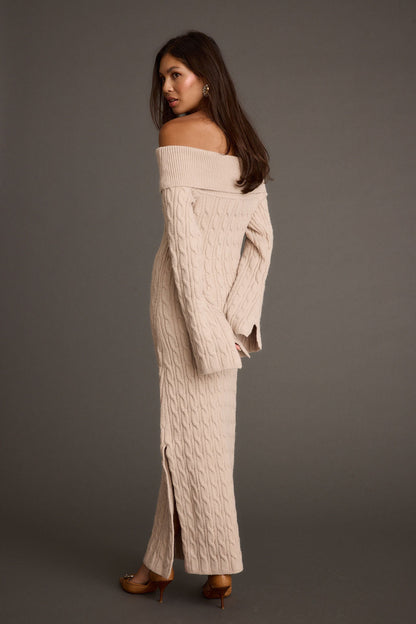 Rhiannon Dusty Rose Sweater Maxi Dress
