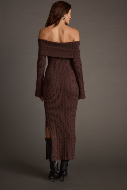 Rhiannon Espresso Sweater Maxi Dress