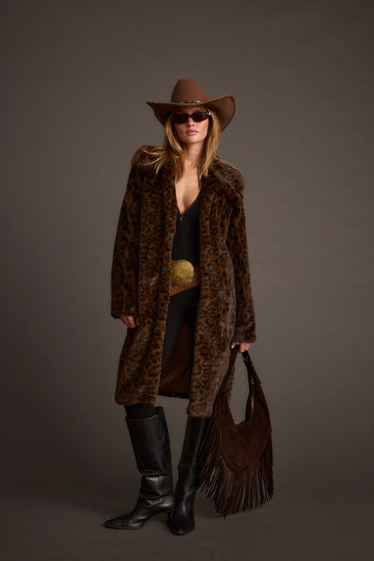 Rochelle Leopard Faux Fur Coat